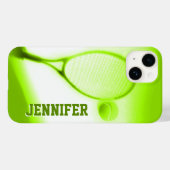 Tennisball und Schlägersport - grünes Telefongehäu Case-Mate iPhone Hülle (Rückseite (Horizontal))