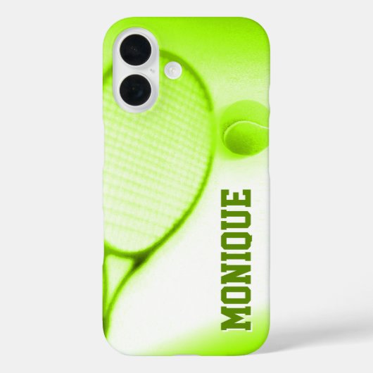 Tennisball und Schlägersportgrün Case-Mate iPhone Hülle (Rückseite)