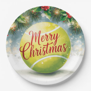 Tennisball-Weihnachten Pappteller