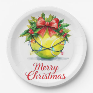 Tennisball-Weihnachten Pappteller
