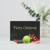 Tennisball Weihnachten und Schneeflocke Postkarte (Stehend Vorderseite)