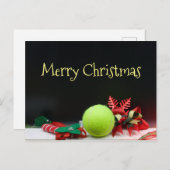 Tennisball Weihnachten und Schneeflocke Postkarte (Vorne/Hinten)