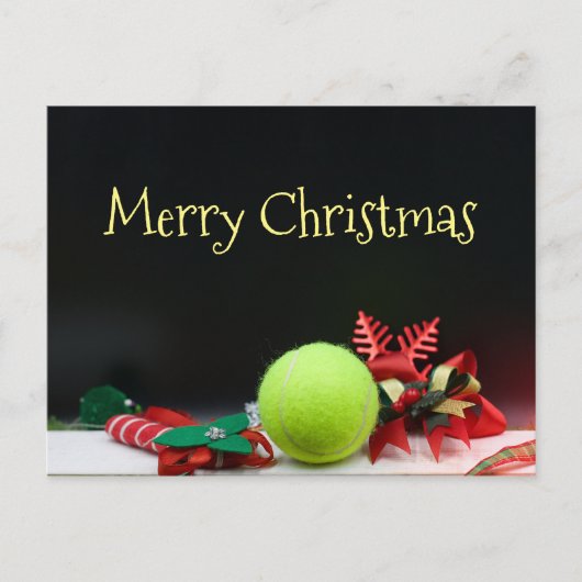 Tennisball Weihnachten und Schneeflocke Postkarte (Vorderseite)