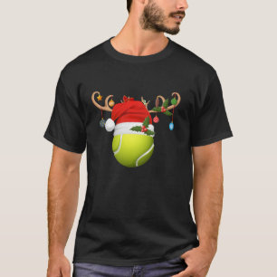 Tennisball-Weihnachts-Rentier-Santa-Hut Sport Pl T-Shirt
