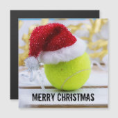 Tennisball Weihnachtsfeiertag mit Weihnachtsmannmü Magnetkarte (Vorne/Hinten)