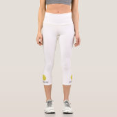 Tennisbälle, alles Weißer Klub Tennis Text Capri Leggings (Vorderseite)