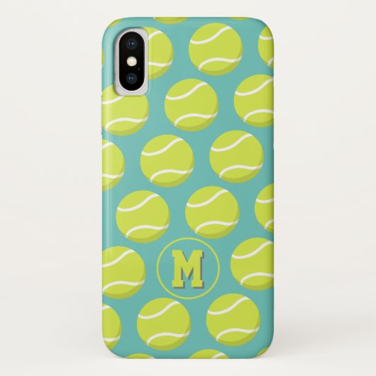 Tennisbälle für Mädchen mit Monogramm Case-Mate iPhone Hülle (Rückseite)