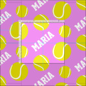 Tennisbälle Pink Girls individuelle Name Sportart  Stoff (Kachel)