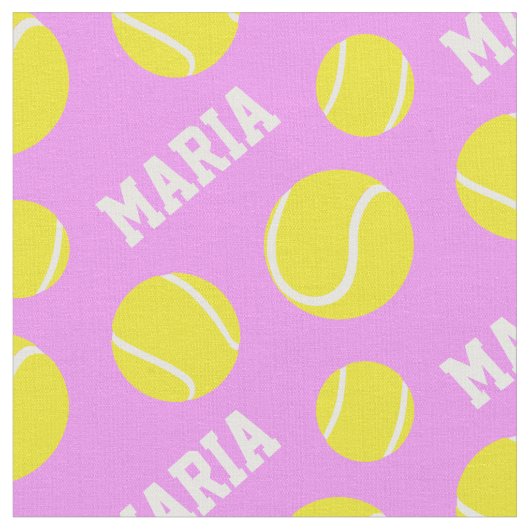 Tennisbälle Pink Girls individuelle Name Sportart  Stoff (Nahaufnahme)
