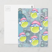 Tennisbälle Postkarte (Vorne/Hinten)