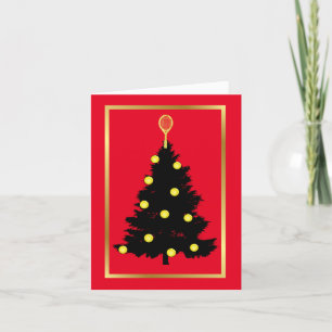 Tennisbälle und Schläger Weihnachtsbaum Karte