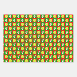 Tennisbälle und Weihnachtsrot und grüne Weihnachte Geschenkpapier Set