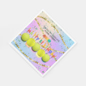 Tennisballon mit fröhlichem Geburtstag bunt Serviette (Ecke)
