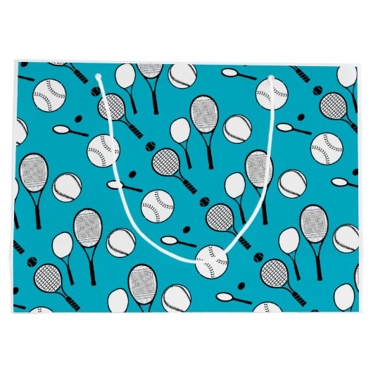 Tennisblauspaß Große Geschenktüte (Rückseite)