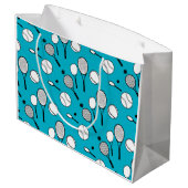 Tennisblauspaß Große Geschenktüte (Rückseite Schrägansicht)