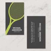 Tennisbuskarte - grau, modern, minimal visitenkarte (Vorne/Hinten)