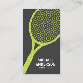 Tennisbuskarte - grau, modern, minimal visitenkarte