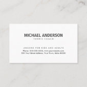 Tennisbusskarte Visitenkarte (Rückseite)