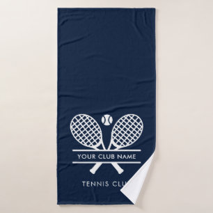 Tennisclub Name Sport Icon Benutzerdefiniert Navy  Badehandtuch