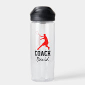 Tenniscoach Geschenk Squeezable Wasserflasche mit Trinkflasche (Rückseite)