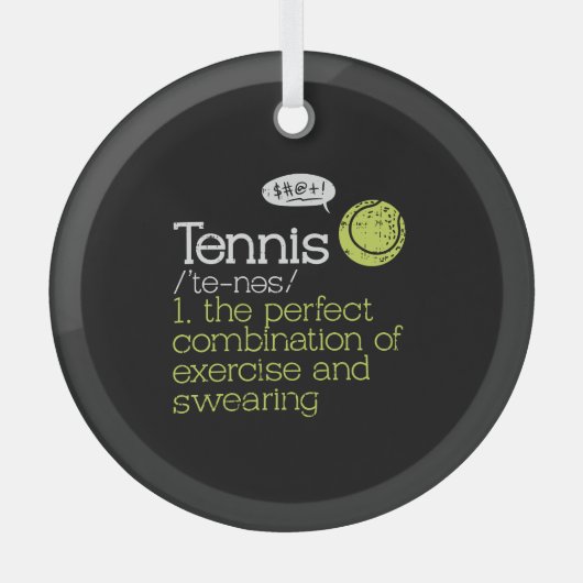 Tennisdefinition Ornament Aus Glas (Vorderseite)