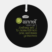 Tennisdefinition Ornament Aus Glas (Rückseite)