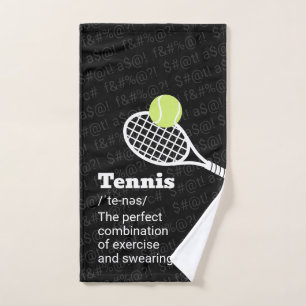 Tennisdefinitionsübungen und -übungen handtuch
