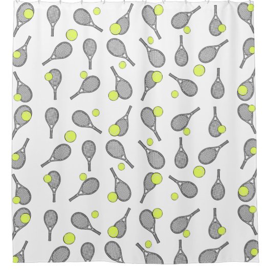 Tennisdesign Duschvorhang (Vorderseite)