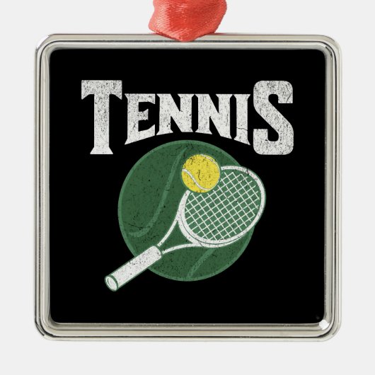 Tennisdesign Ornament Aus Metall (Vorne)