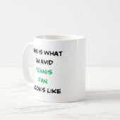 Tennisfan, begeistert kaffeetasse (Vorderseite Links)
