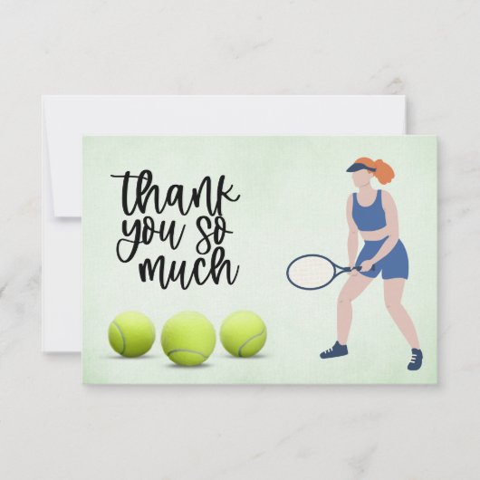 Tennisfrau mit Tennisball Dankeskarte (Vorderseite)