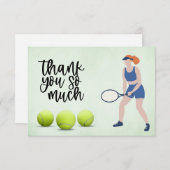 Tennisfrau mit Tennisball Dankeskarte (Vorne/Hinten)