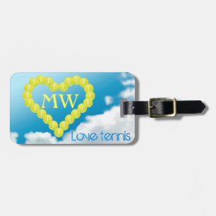 Tennisherz, Liebe, personalisiert Gepäckanhänger