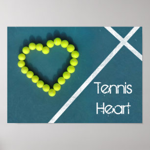 Tennisherz, personalisiert poster