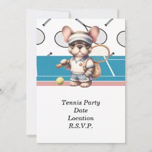 Tennishund Spielen wir Einladung
