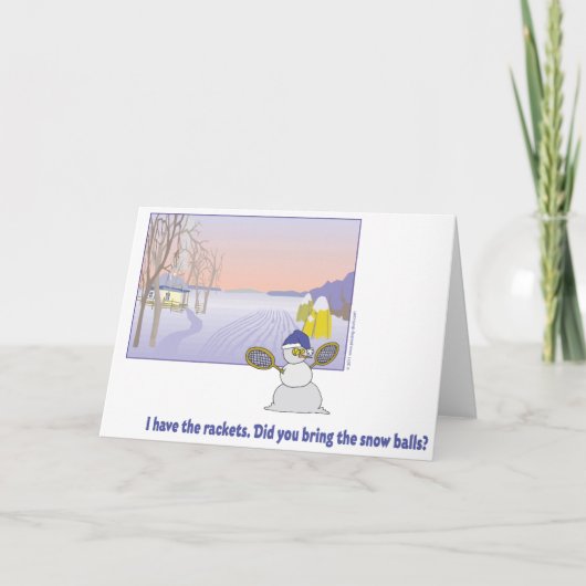 Tenniskarte für den Winterspieltag Feiertagskarte (Vorderseite)