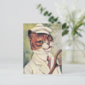 Tenniskatze Postkarte (Stehend Vorderseite)