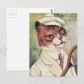 Tenniskatze Postkarte (Vorne/Hinten)