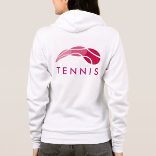Tenniskleidung der Frauen trägt Hoodie mit Logo