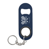 Tennisklub Name Navy Blue Team Maßgeschneidert Mini Flaschenöffner (Vorderseite)