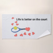 Tennisleben ist besser auf dem Platz mit Liebe Badehandtuch (Badehandtuch)