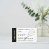 Tennislehrer Moderne Visitenkarten Visitenkarte (Stehend Vorderseite)