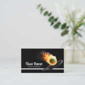 Tennislehrer Tennisball im Schlichten Schwarzen Fe Visitenkarte (Stehend Vorderseite)