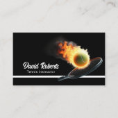 Tennislehrer Tennisball im Schlichten Schwarzen Fe Visitenkarte (Vorderseite)