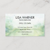 Tennislehrer Trainer WasserfarbenTennisplatz Visitenkarte (Rückseite)