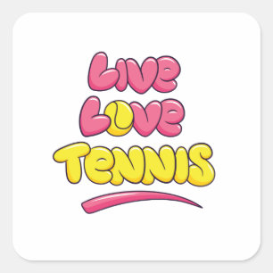 Tennisliebhaber Spruch Quadratischer Aufkleber