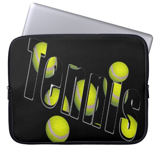 Tennislogos und -bälle, laptopschutzhülle (Vorderseite)