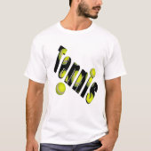 Tennislogos und Gelbkugeln, T-Shirt (Vorderseite)
