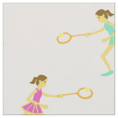 Tennismädchen mit Schläger und Ball Stoff (Nahaufnahme)