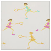 Tennismädchen mit Schläger und Ball Stoff (Muster)